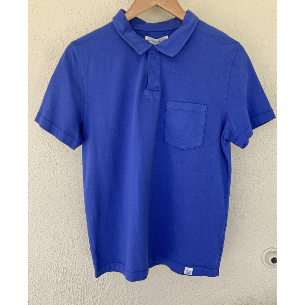 NWT Merz B. Schwanen Classic Jersey Polo Short Sleeve Shirt Deep Blue Small